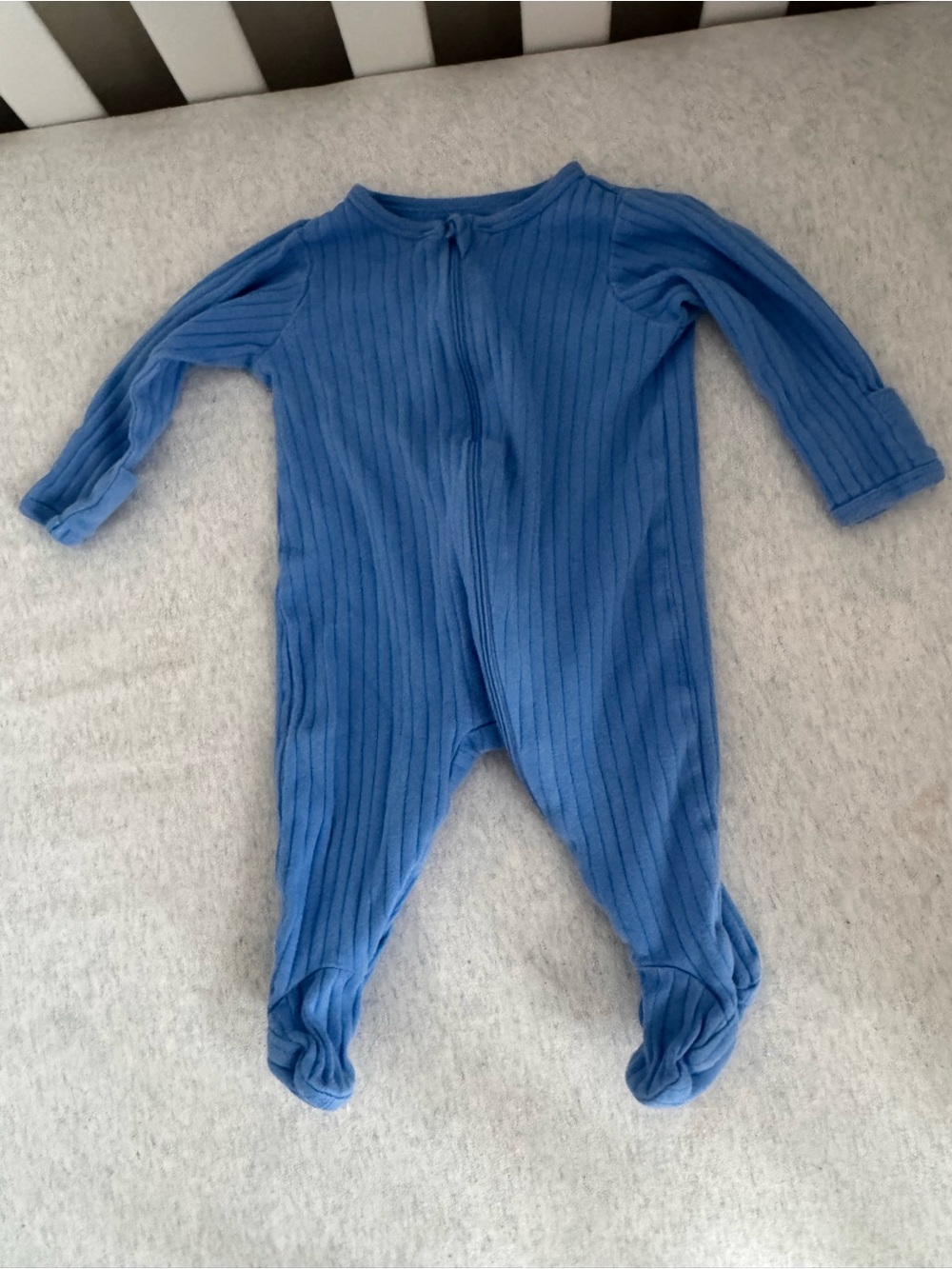 wonder nation Blue Ribbed Footed One-Piece Sleeper